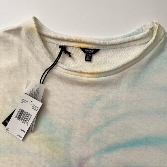 NWT Buffalo David Bitton Sweatshirt Caley Cutoff Swirl Baby Tie Dye Vintage Sz M - Picture 7 of 14